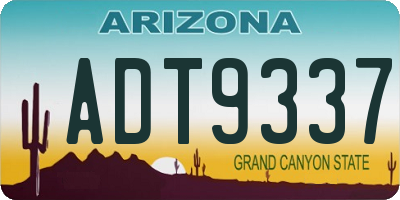 AZ license plate ADT9337
