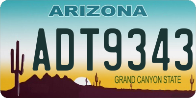 AZ license plate ADT9343