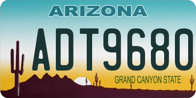 AZ license plate ADT9680