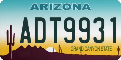AZ license plate ADT9931