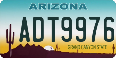 AZ license plate ADT9976