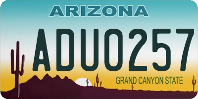 AZ license plate ADU0257