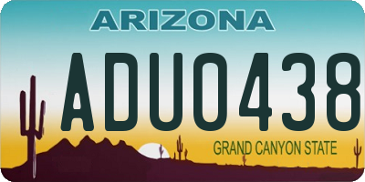 AZ license plate ADU0438