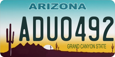AZ license plate ADU0492
