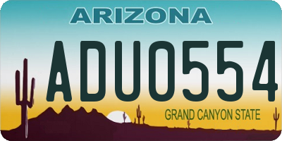 AZ license plate ADU0554