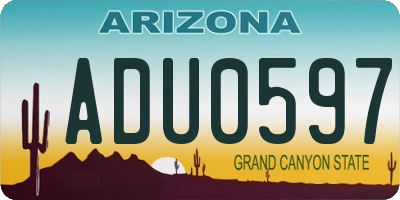 AZ license plate ADU0597