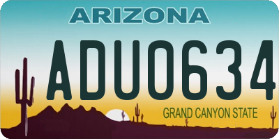 AZ license plate ADU0634