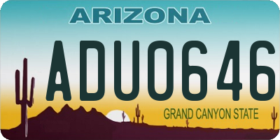 AZ license plate ADU0646
