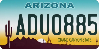 AZ license plate ADU0885