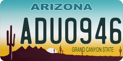 AZ license plate ADU0946