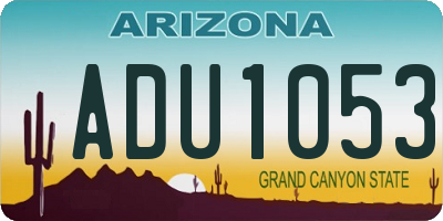 AZ license plate ADU1053