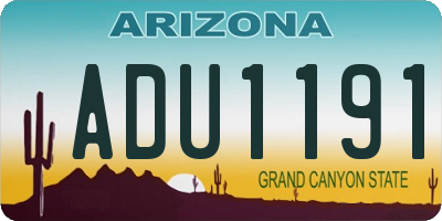 AZ license plate ADU1191