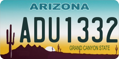 AZ license plate ADU1332