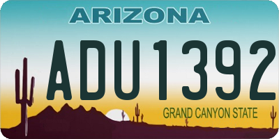 AZ license plate ADU1392