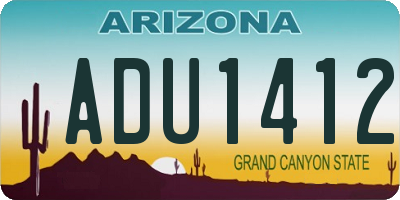 AZ license plate ADU1412