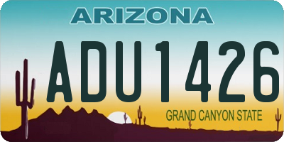 AZ license plate ADU1426
