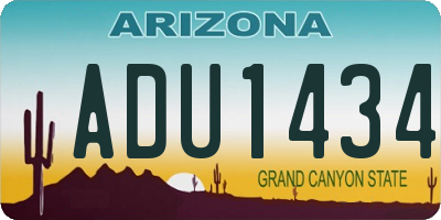 AZ license plate ADU1434