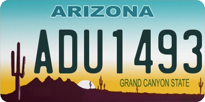 AZ license plate ADU1493