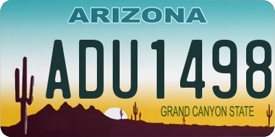 AZ license plate ADU1498
