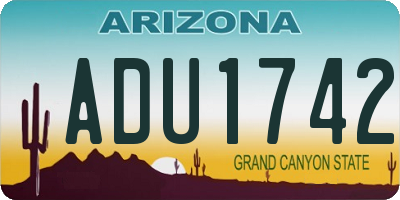 AZ license plate ADU1742