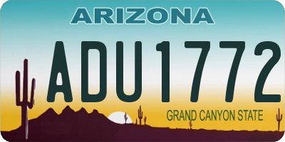 AZ license plate ADU1772