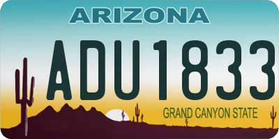 AZ license plate ADU1833