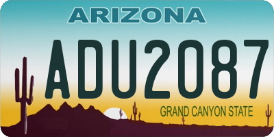 AZ license plate ADU2087