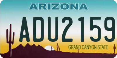 AZ license plate ADU2159