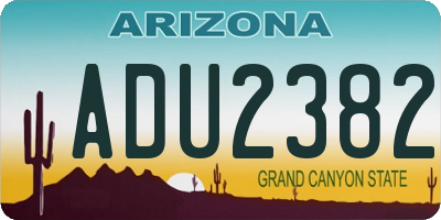 AZ license plate ADU2382