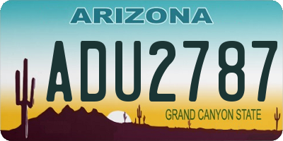 AZ license plate ADU2787