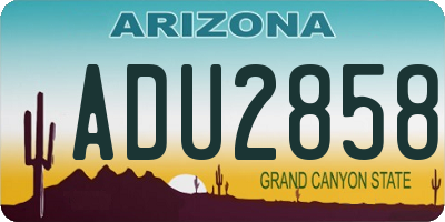 AZ license plate ADU2858