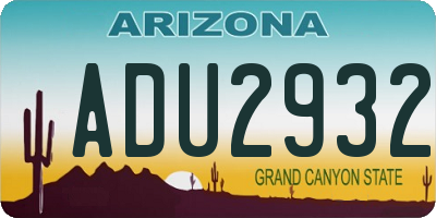 AZ license plate ADU2932