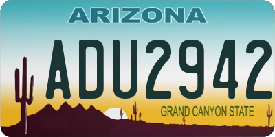 AZ license plate ADU2942