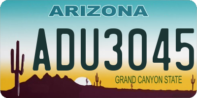 AZ license plate ADU3045