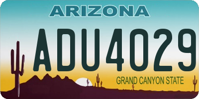 AZ license plate ADU4029