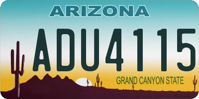 AZ license plate ADU4115