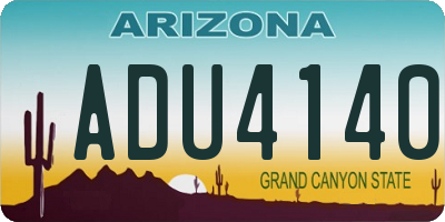 AZ license plate ADU4140