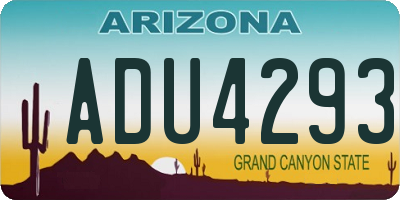 AZ license plate ADU4293