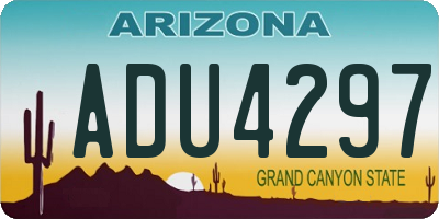 AZ license plate ADU4297