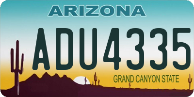 AZ license plate ADU4335
