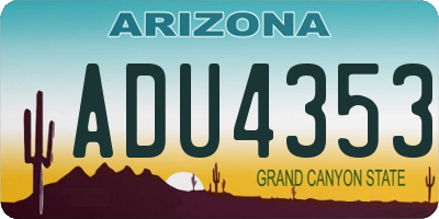 AZ license plate ADU4353