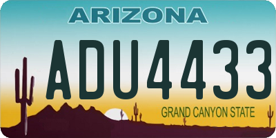 AZ license plate ADU4433