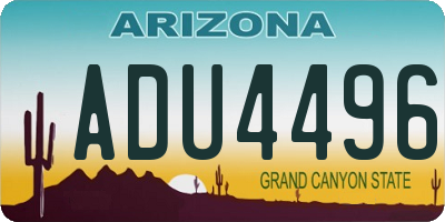 AZ license plate ADU4496