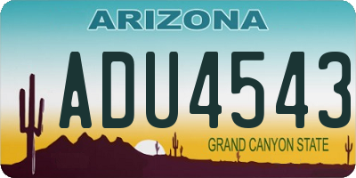 AZ license plate ADU4543