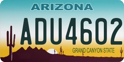 AZ license plate ADU4602