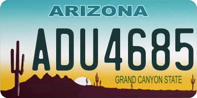 AZ license plate ADU4685