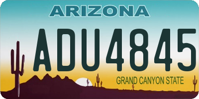 AZ license plate ADU4845