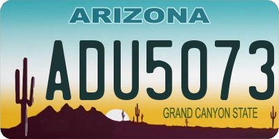 AZ license plate ADU5073