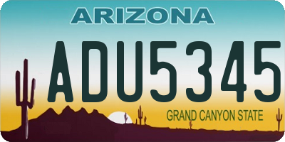 AZ license plate ADU5345