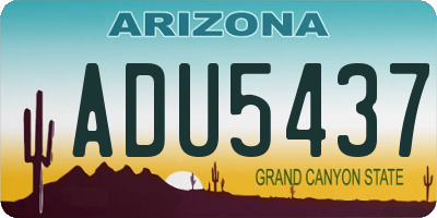 AZ license plate ADU5437